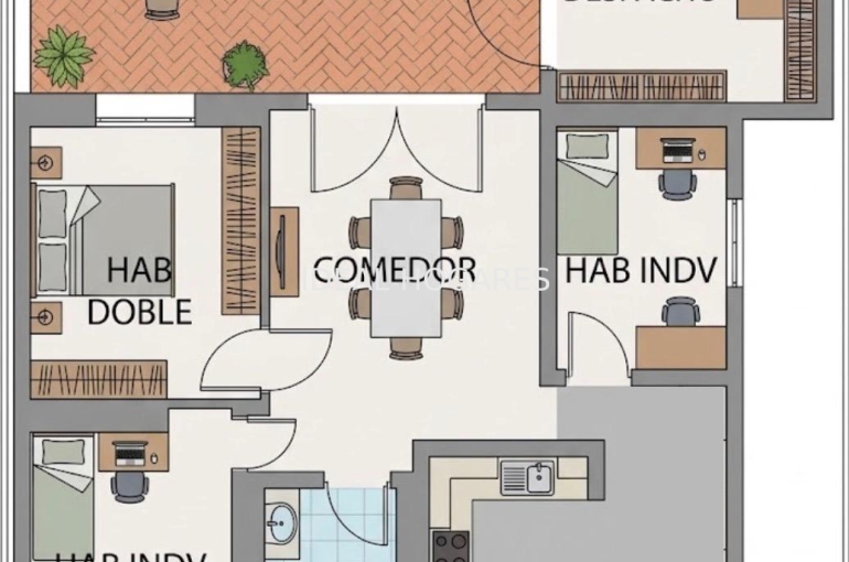 Vivienda-Piso-Piso 80m2 con terraza a nivel de 65 m2 36
